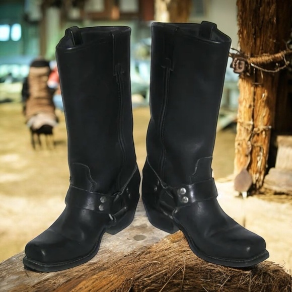 DOUBLE H Leather Motorcycle HARNESS BOOTS Black Rockbilly Grunge Bikercore … - Picture 11 of 17